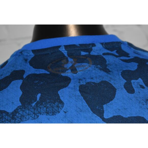 Under Armour Shirt Mens Size Large Gym Running Performance HeatGear Blue Camo - Picture 5 of 8